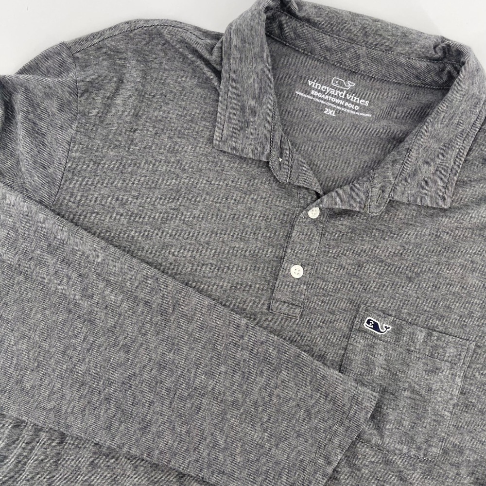 Vineyard Vines Edgartown Polo Long Sleeve‎ Shirt Pocket 2XL